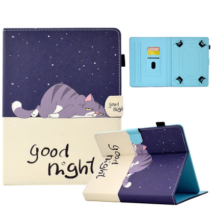 For 8 inch Tablet Electric Pressed TPU Leather Tablet Case(Lazy Cat) - 8 inch by buy2fix | Online Shopping UK | buy2fix