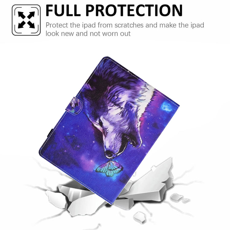 For 8 inch Tablet Electric Pressed TPU Leather Tablet Case(Butterfly Wolf) - 8 inch by buy2fix | Online Shopping UK | buy2fix