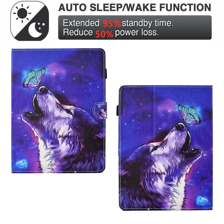 For 10 inch Tablet Electric Pressed TPU Leather Tablet Case(Butterfly Wolf) - 10 - 11 inch by buy2fix | Online Shopping UK | buy2fix