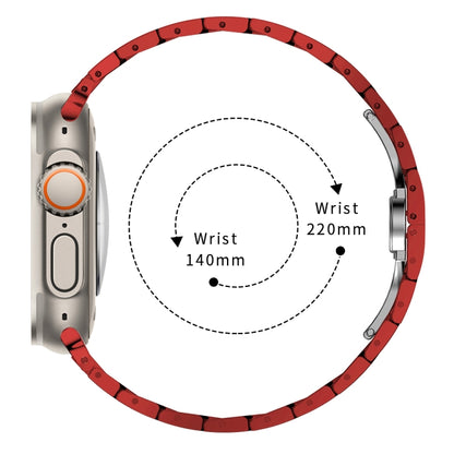 Steel Watch Band For Apple Watch Series 8&7 41mm / SE 2&6&SE&5&4 40mm / 3&2&1 38mm(Red Gold) by buy2fix