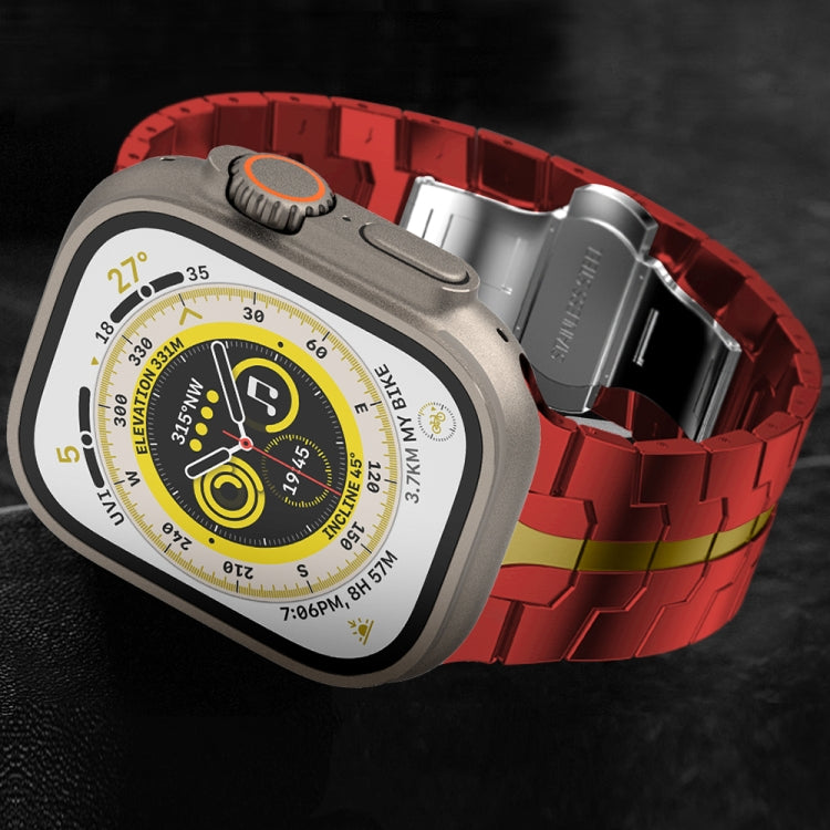 Steel Watch Band For Apple Watch Series 8&7 41mm / SE 2&6&SE&5&4 40mm / 3&2&1 38mm(Red Gold) by buy2fix