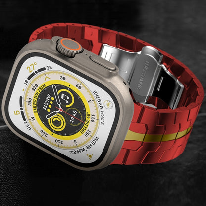 Steel Watch Band For Apple Watch Series 8&7 41mm / SE 2&6&SE&5&4 40mm / 3&2&1 38mm(Red Gold) by buy2fix