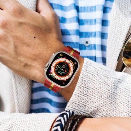 Steel Watch Band For Apple Watch Series 8&7 41mm / SE 2&6&SE&5&4 40mm / 3&2&1 38mm(Red Gold) by buy2fix