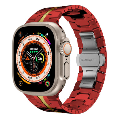 Steel Watch Band For Apple Watch Ultra 49mm / Series 8&7 45mm / SE 2&6&SE&5&4 44mm / 3&2&1 42mm(Red Gold) - Watch Bands by buy2fix | Online Shopping UK | buy2fix