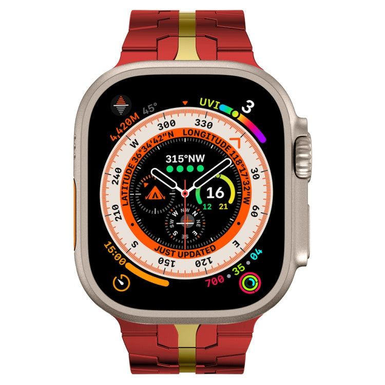 Steel Watch Band For Apple Watch Ultra 49mm / Series 8&7 45mm / SE 2&6&SE&5&4 44mm / 3&2&1 42mm(Red Gold) - Watch Bands by buy2fix | Online Shopping UK | buy2fix