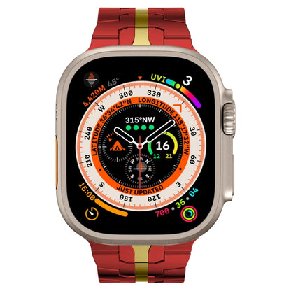 Steel Watch Band For Apple Watch Ultra 49mm / Series 8&7 45mm / SE 2&6&SE&5&4 44mm / 3&2&1 42mm(Red Gold) - Watch Bands by buy2fix | Online Shopping UK | buy2fix