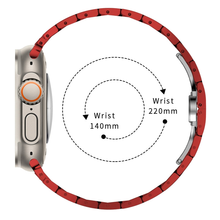 Steel Watch Band For Apple Watch Ultra 49mm / Series 8&7 45mm / SE 2&6&SE&5&4 44mm / 3&2&1 42mm(Red Gold) - Watch Bands by buy2fix | Online Shopping UK | buy2fix
