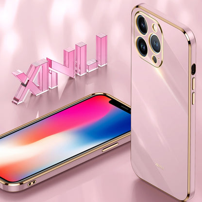 For iPhone 13 Pro XINLI Straight Edge 6D Electroplate TPU Phone Case(White) - iPhone 13 Pro Cases by XINLI | Online Shopping UK | buy2fix