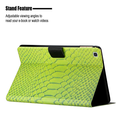 For Samsung Galaxy Tab A7 10.4 2020 Solid Color Crocodile Texture Leather Smart Tablet Case(Green) - Other Galaxy Tab PC by buy2fix | Online Shopping UK | buy2fix