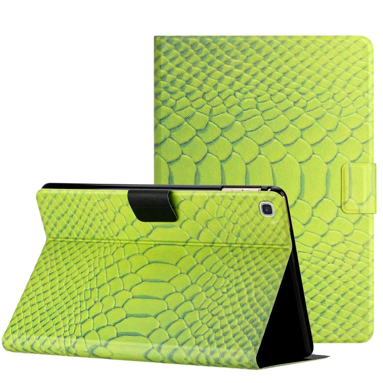 For Samsung Galaxy Tab A7 Lite Solid Color Crocodile Texture Leather Smart Tablet Case(Green) by buy2fix