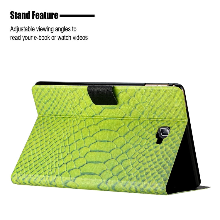 For Samsung Galaxy Tab A10.1 T850 Solid Color Crocodile Texture Leather Smart Tablet Case(Green) - Tab A 10.1 by buy2fix | Online Shopping UK | buy2fix