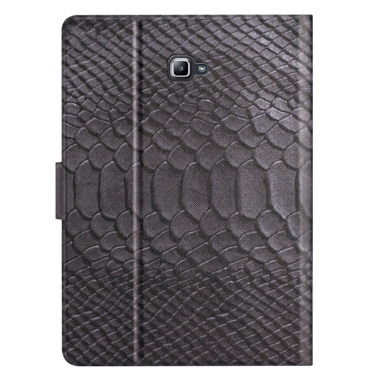 For Samsung Galaxy Tab A10.1 T850 Solid Color Crocodile Texture Leather Smart Tablet Case(Black) - Tab A 10.1 by buy2fix | Online Shopping UK | buy2fix