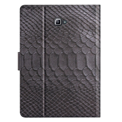 For Samsung Galaxy Tab A10.1 T850 Solid Color Crocodile Texture Leather Smart Tablet Case(Black) - Tab A 10.1 by buy2fix | Online Shopping UK | buy2fix