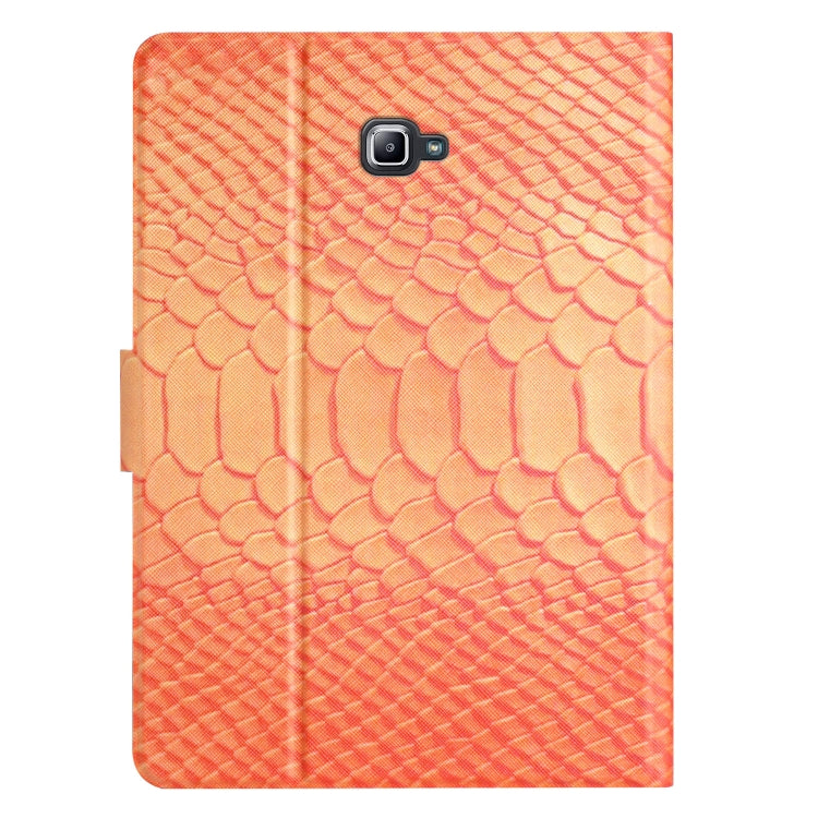 For Samsung Galaxy Tab A10.1 T850 Solid Color Crocodile Texture Leather Smart Tablet Case(Orange) - Tab A 10.1 by buy2fix | Online Shopping UK | buy2fix
