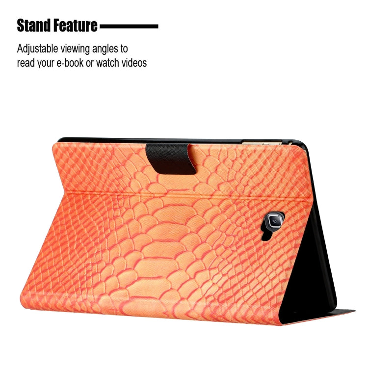 For Samsung Galaxy Tab A10.1 T850 Solid Color Crocodile Texture Leather Smart Tablet Case(Orange) - Tab A 10.1 by buy2fix | Online Shopping UK | buy2fix