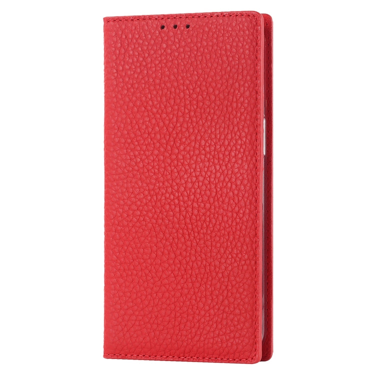 For iPhone 14 Litchi Texture Genuine Leather Phone Case(Red) - iPhone 14 Cases by buy2fix | Online Shopping UK | buy2fix