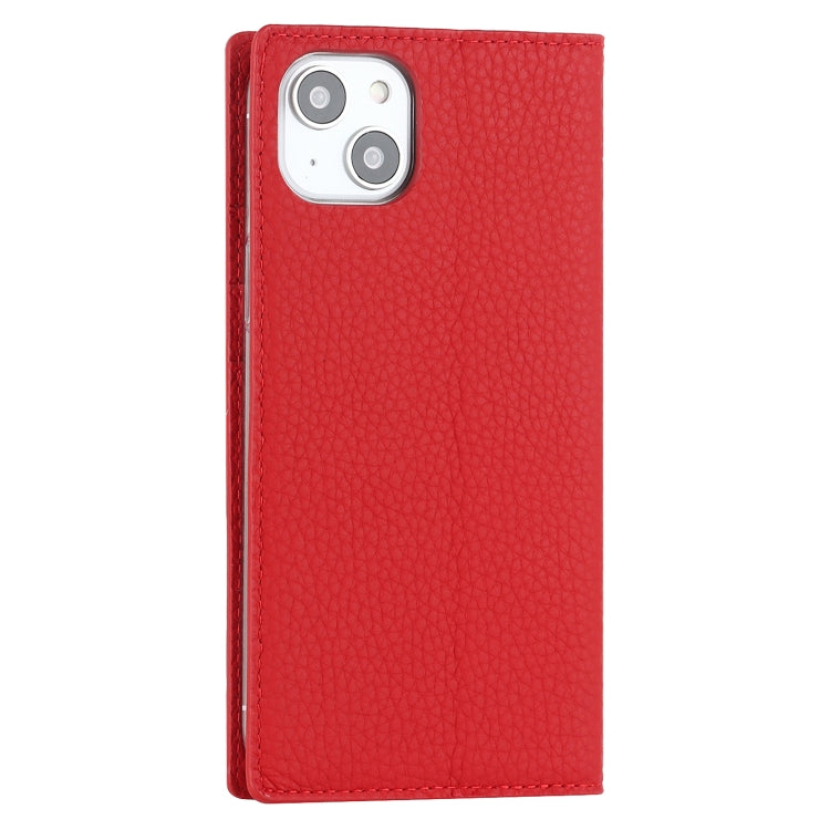 For iPhone 14 Litchi Texture Genuine Leather Phone Case(Red) - iPhone 14 Cases by buy2fix | Online Shopping UK | buy2fix