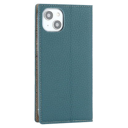 For iPhone 14 Litchi Texture Genuine Leather Phone Case(Sky Blue) - iPhone 14 Cases by buy2fix | Online Shopping UK | buy2fix