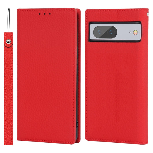 For Google Pixel 7 5G Litchi Texture Genuine Leather Phone Case(Red) - Google Cases by buy2fix | Online Shopping UK | buy2fix
