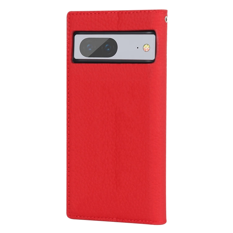 For Google Pixel 7 5G Litchi Texture Genuine Leather Phone Case(Red) - Google Cases by buy2fix | Online Shopping UK | buy2fix