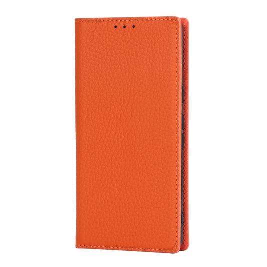 For Google Pixel 7 5G Litchi Texture Genuine Leather Phone Case(Orange) - Google Cases by buy2fix | Online Shopping UK | buy2fix