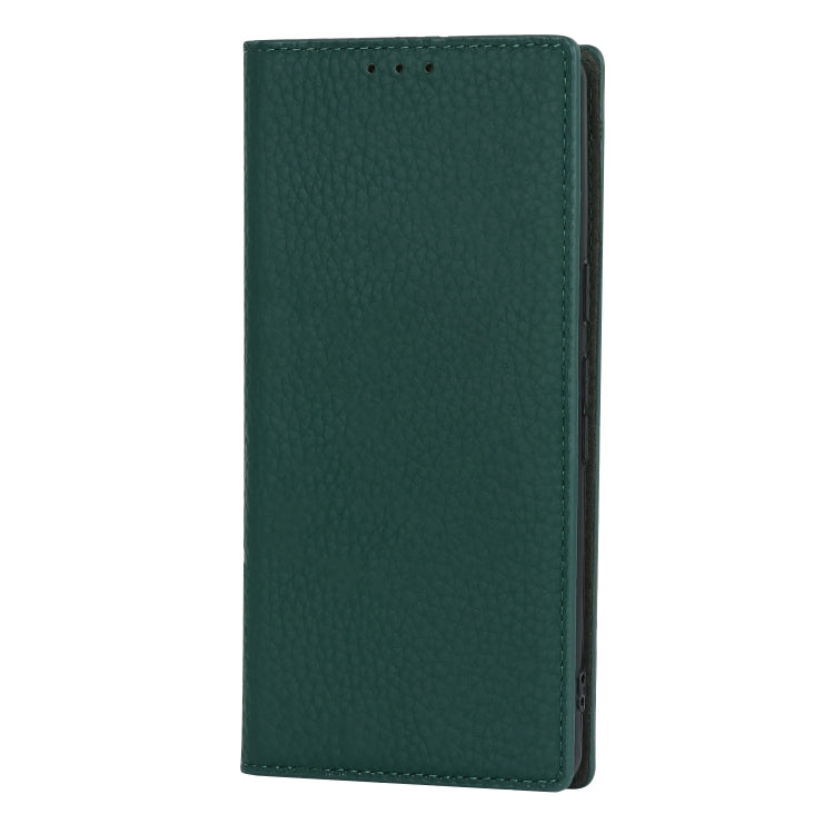 For Google Pixel 7 5G Litchi Texture Genuine Leather Phone Case(Dark Green) - Google Cases by buy2fix | Online Shopping UK | buy2fix