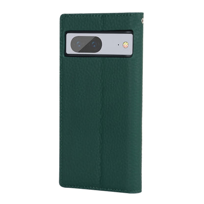 For Google Pixel 7 5G Litchi Texture Genuine Leather Phone Case(Dark Green) - Google Cases by buy2fix | Online Shopping UK | buy2fix