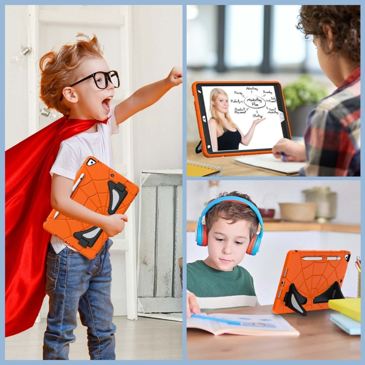 For iPad 10.2 2021 / 2020 / 2019 Silicone + PC Shockproof Protective Tablet Case (Black+Orange) - iPad 10.2 Cases by buy2fix | Online Shopping UK | buy2fix