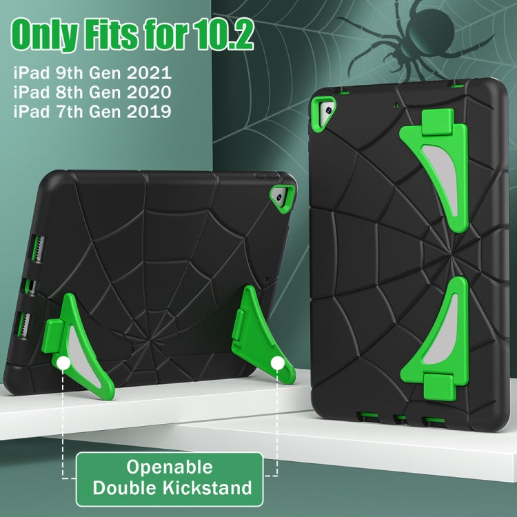 For iPad 10.2 2021 / 2020 / 2019 Silicone + PC Shockproof Protective Tablet Case(Black+Green) - iPad 10.2 Cases by buy2fix | Online Shopping UK | buy2fix