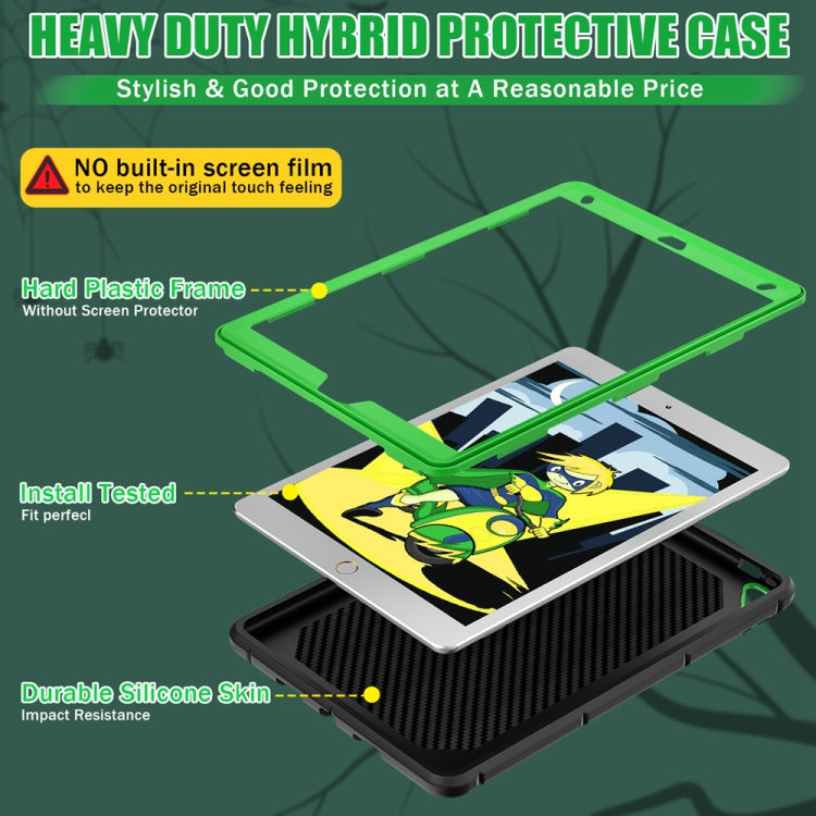 For iPad 10.2 2021 / 2020 / 2019 Silicone + PC Shockproof Protective Tablet Case(Black+Green) - iPad 10.2 Cases by buy2fix | Online Shopping UK | buy2fix