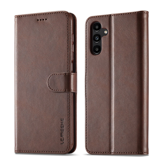 For Samsung Galaxy A54 5G LC.IMEEKE Calf Texture Leather Phone Case(Brown)
