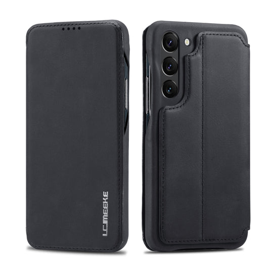 For Samsung Galaxy S23 5G LC.IMEEKE Hon Ancient Series Flip Leather Phone Case(Black)
