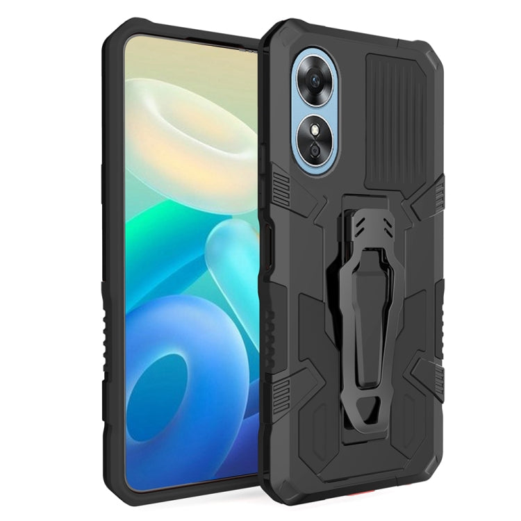 For OPPO A17 Armor Warrior Shockproof PC + TPU Phone Case(Black) by buy2fix