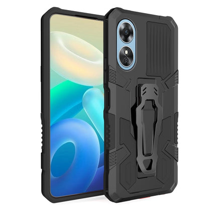 For OPPO A17 Armor Warrior Shockproof PC + TPU Phone Case(Black) by buy2fix