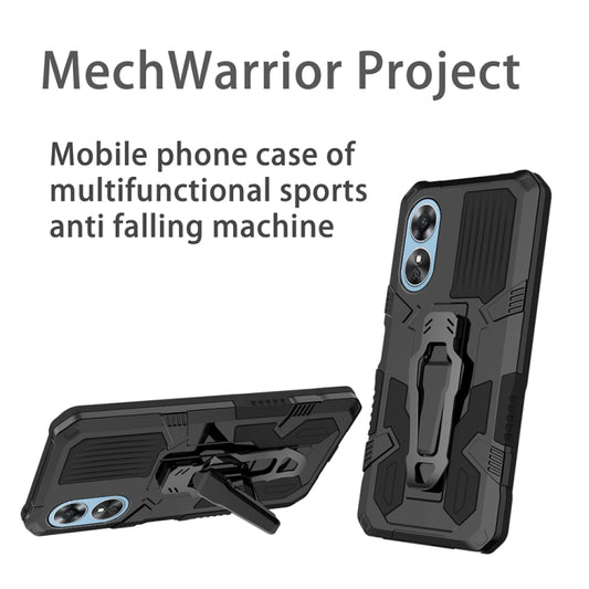 For OPPO A17 Armor Warrior Shockproof PC + TPU Phone Case(Black) by buy2fix