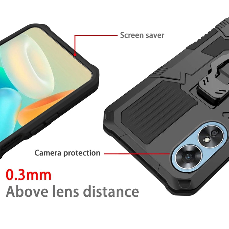 For OPPO A17 Armor Warrior Shockproof PC + TPU Phone Case(Black) by buy2fix