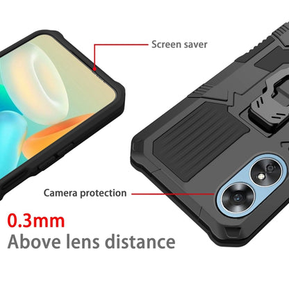 For OPPO A17 Armor Warrior Shockproof PC + TPU Phone Case(Black) by buy2fix