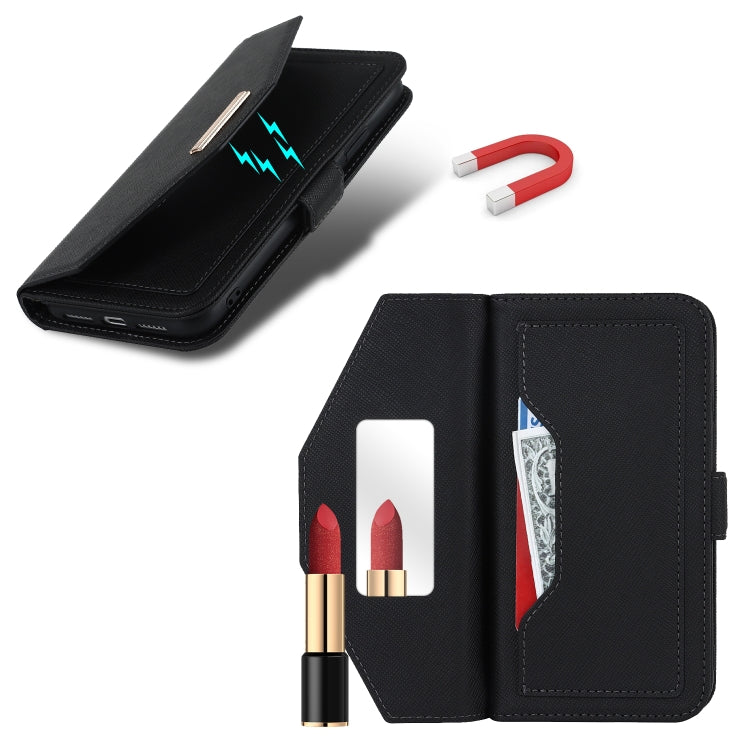 For iPhone 11 Pro Max Cross Texture Lanyard Leather Phone Case(Black) - iPhone 11 Pro Max Cases by buy2fix | Online Shopping UK | buy2fix