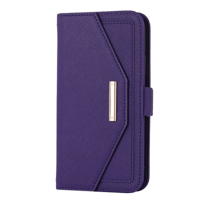 For iPhone 11 Pro Max Cross Texture Lanyard Leather Phone Case(Purple) - iPhone 11 Pro Max Cases by buy2fix | Online Shopping UK | buy2fix
