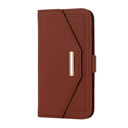 For iPhone 11 Cross Texture Lanyard Leather Phone Case(Brown) - iPhone 11 Cases by buy2fix | Online Shopping UK | buy2fix