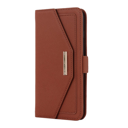 For iPhone 8 Plus / 7 Plus Cross Texture Lanyard Leather Phone Case(Brown) - More iPhone Cases by buy2fix | Online Shopping UK | buy2fix