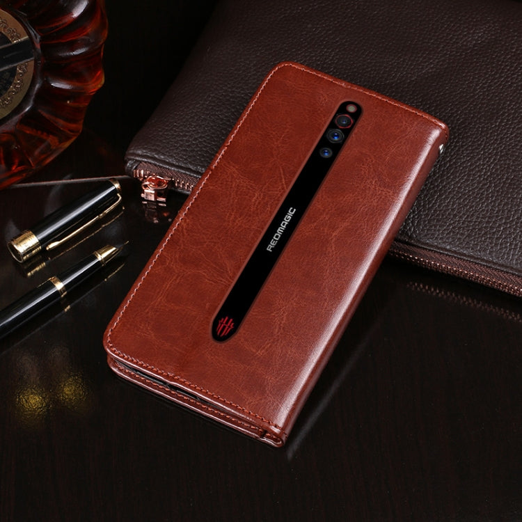 For Nubia Red Magic 5G idewei Crazy Horse Texture Horizontal Flip Leather Case with Holder & Card Slots & Wallet(Black) - ZTE Cases by idewei | Online Shopping UK | buy2fix