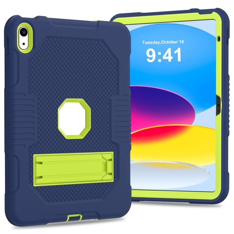 For iPad 2025 / 2022 Contrast Color Robot Silicone + PC Tablet Cas(Navy Blue+Yellow Green) - iPad 2025 / 2022 Cases by buy2fix | Online Shopping UK | buy2fix