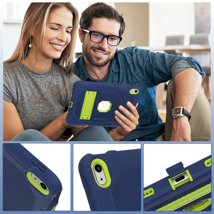 For iPad 2025 / 2022 Contrast Color Robot Silicone + PC Tablet Cas(Navy Blue+Yellow Green) - iPad 2025 / 2022 Cases by buy2fix | Online Shopping UK | buy2fix