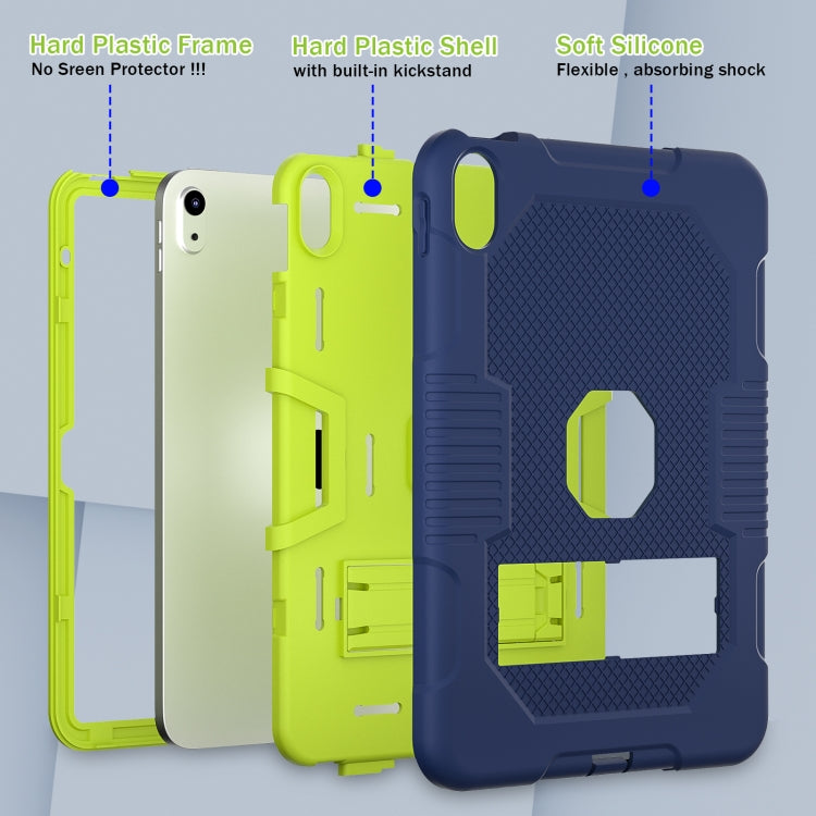 For iPad 2025 / 2022 Contrast Color Robot Silicone + PC Tablet Cas(Navy Blue+Yellow Green) - iPad 2025 / 2022 Cases by buy2fix | Online Shopping UK | buy2fix