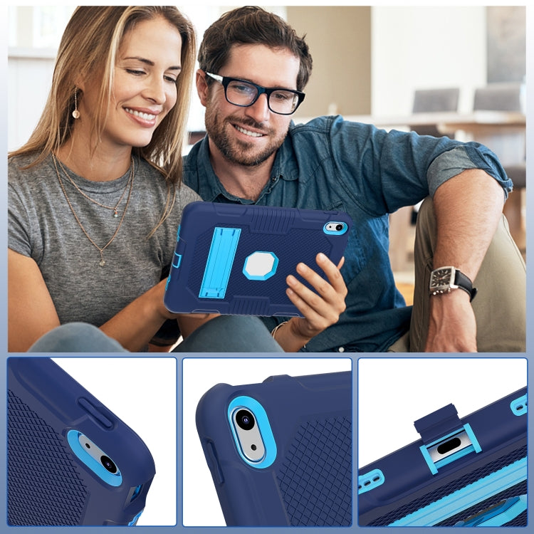 For iPad 2025 / 2022 Contrast Color Robot Silicone + PC Tablet Cas(Navy Blue+Blue) - iPad 2025 / 2022 Cases by buy2fix | Online Shopping UK | buy2fix