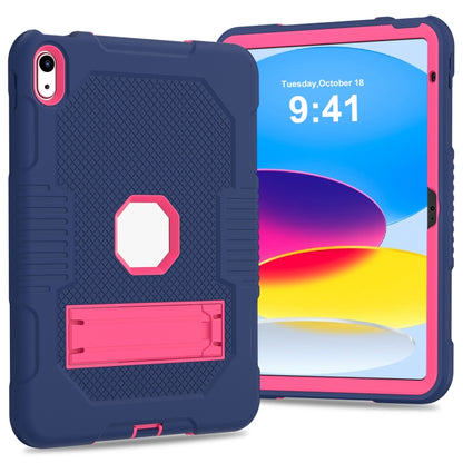 For iPad 2025 / 2022 Contrast Color Robot Silicone + PC Tablet Cas(Navy Blue+Rose Red) - iPad 2025 / 2022 Cases by buy2fix | Online Shopping UK | buy2fix