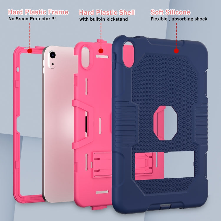 For iPad 2025 / 2022 Contrast Color Robot Silicone + PC Tablet Cas(Navy Blue+Rose Red) - iPad 2025 / 2022 Cases by buy2fix | Online Shopping UK | buy2fix