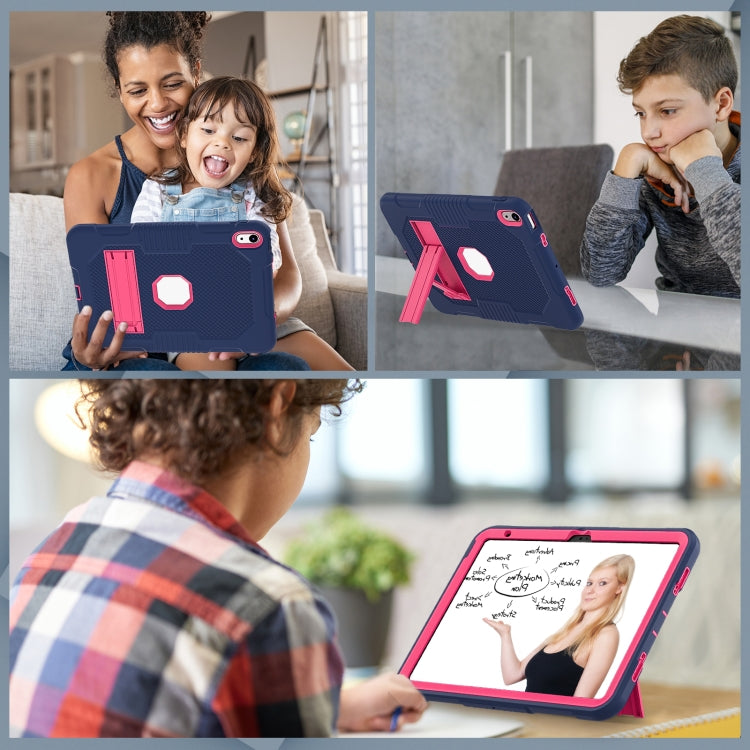 For iPad 2025 / 2022 Contrast Color Robot Silicone + PC Tablet Cas(Navy Blue+Rose Red) - iPad 2025 / 2022 Cases by buy2fix | Online Shopping UK | buy2fix