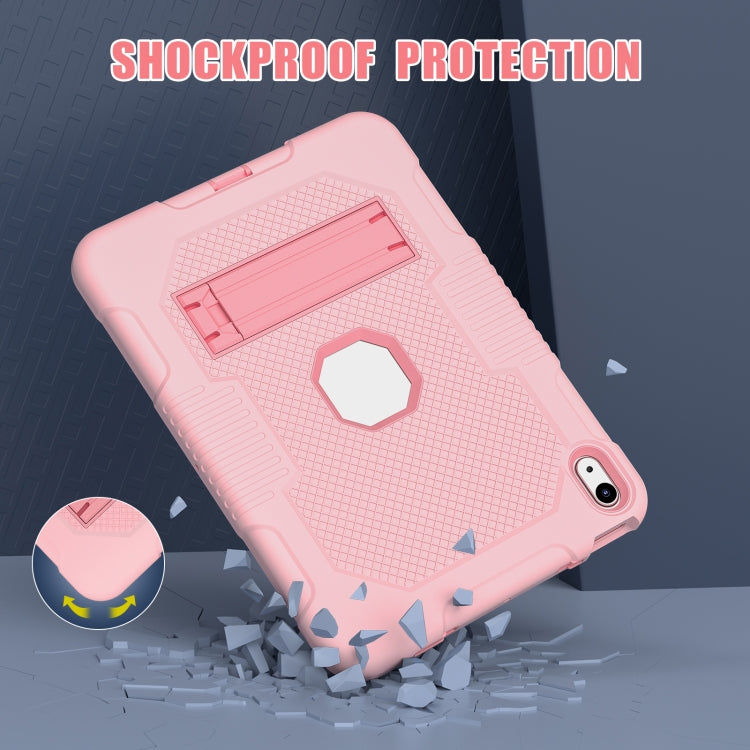 For iPad 2025 / 2022 Contrast Color Robot Silicone + PC Tablet Cas(Rose Gold) - iPad 2025 / 2022 Cases by buy2fix | Online Shopping UK | buy2fix